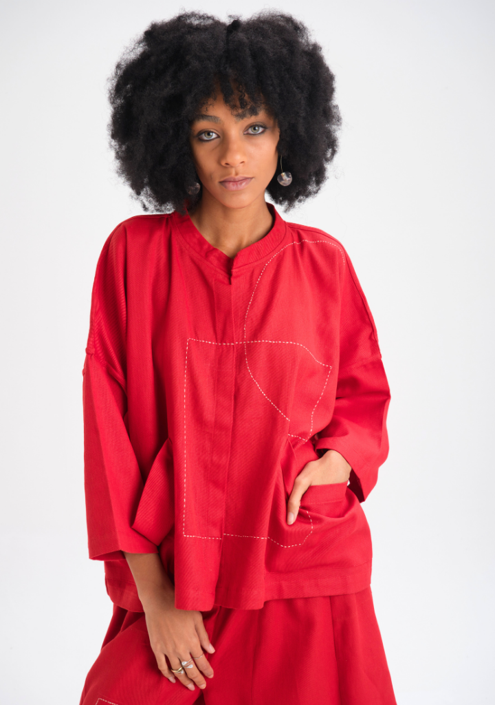 Red Dahlia Top