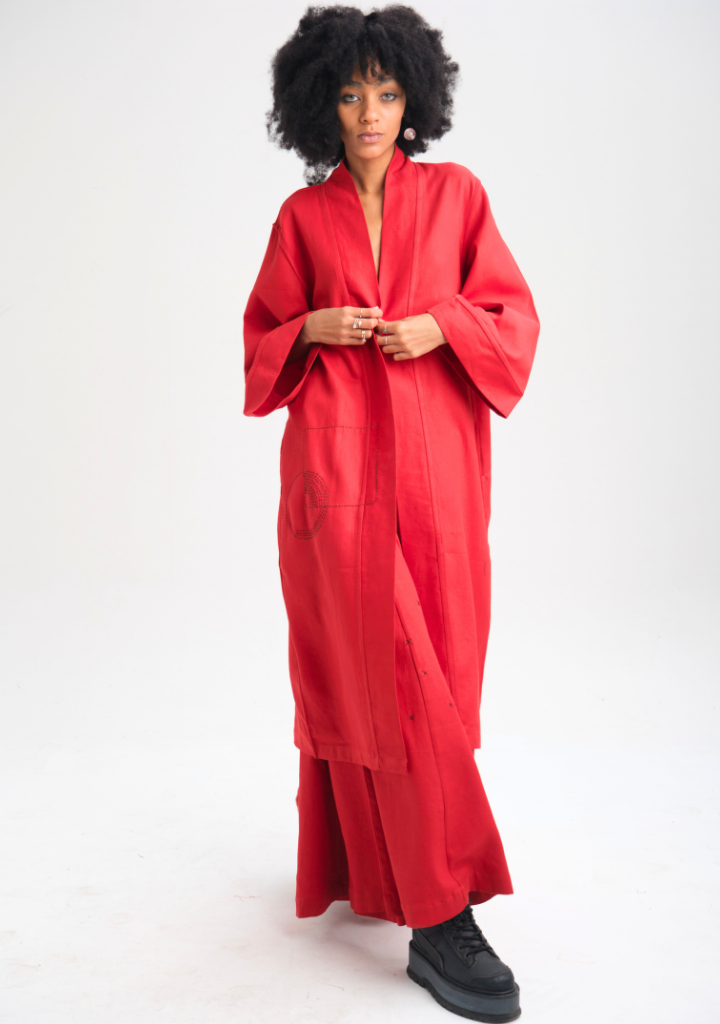 Red Zinnia Kimono