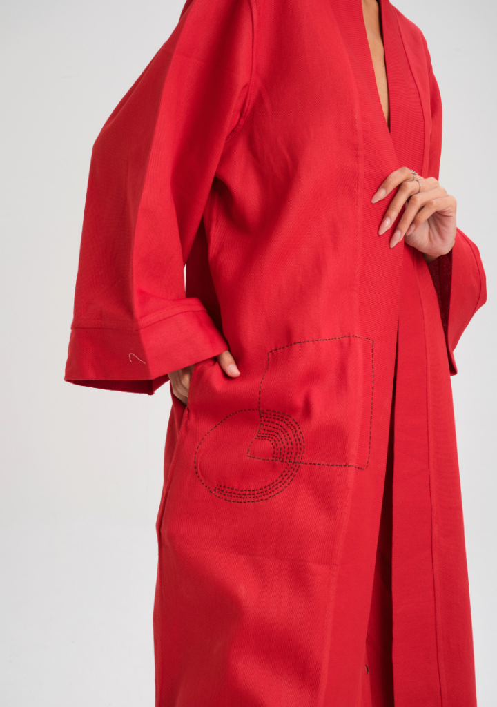 Red Zinnia Kimono