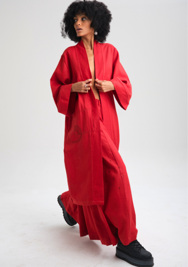 Red Zinnia Kimono