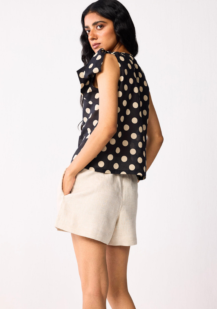 V-Neck Polka Dot Top