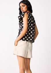 V-Neck Polka Dot Top