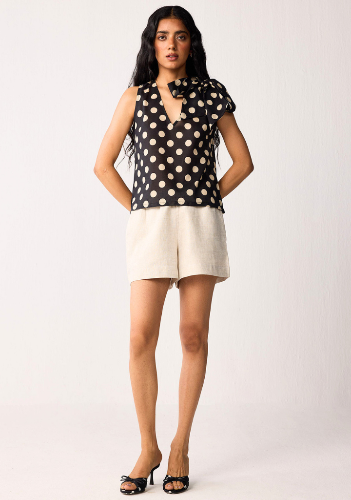 V-Neck Polka Dot Top