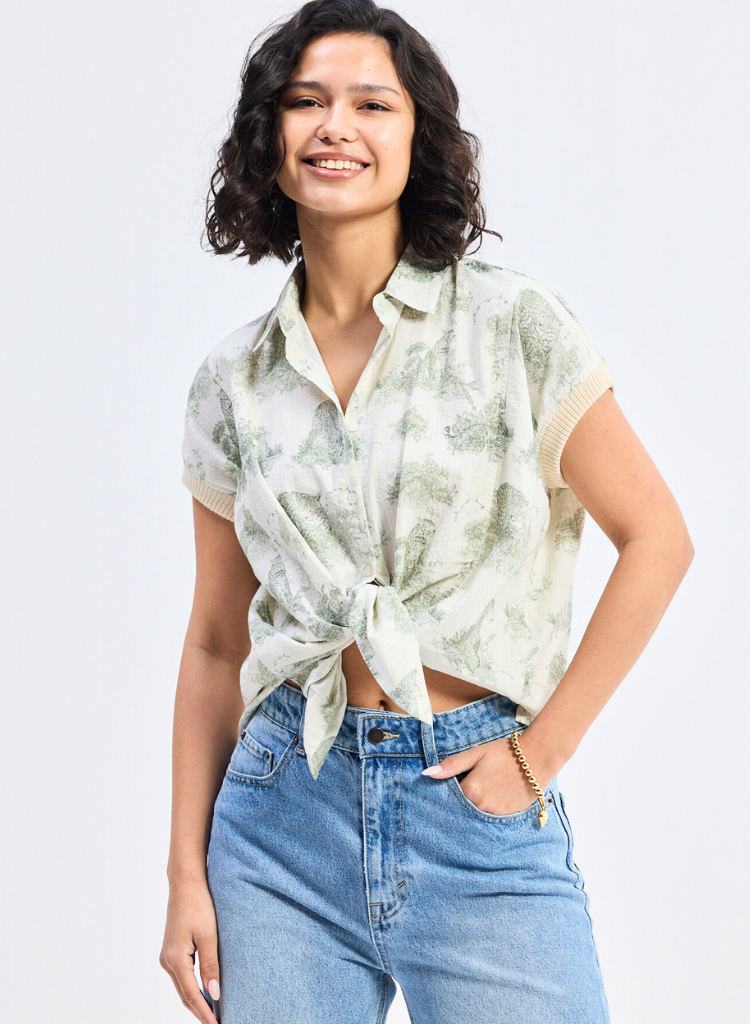 Animal Print Button Down Shirt