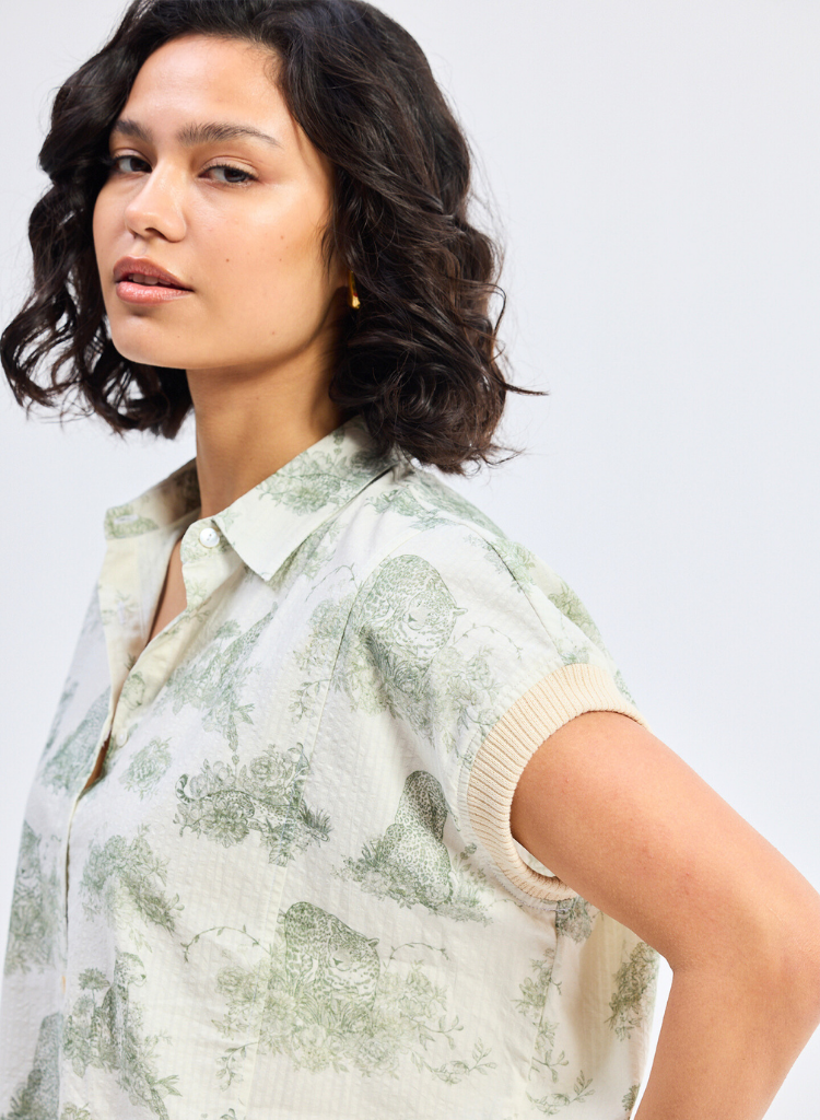 Animal Print Button Down Shirt