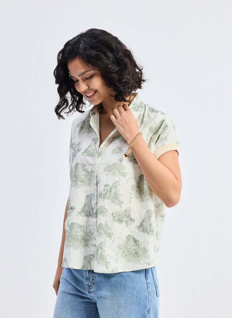 Animal Print Button Down Shirt