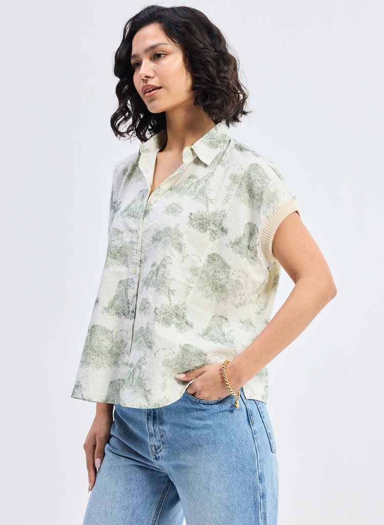 Animal Print Button Down Shirt