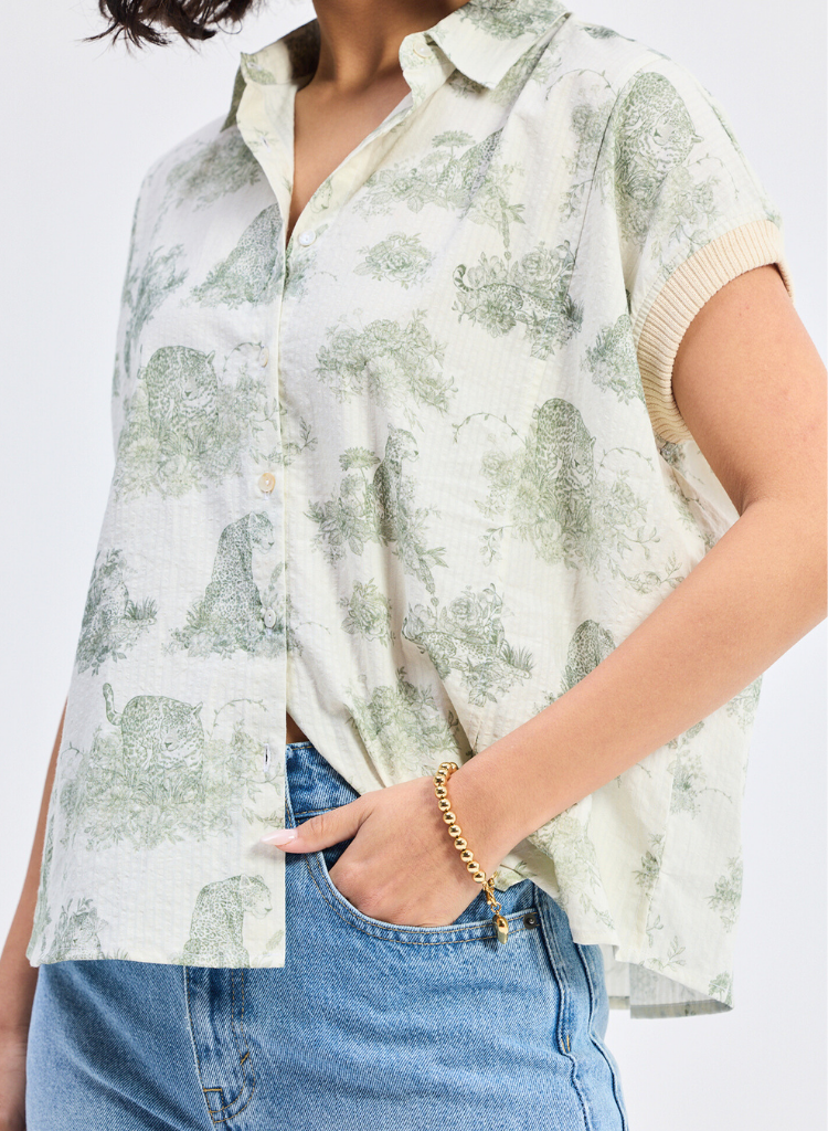Animal Print Button Down Shirt