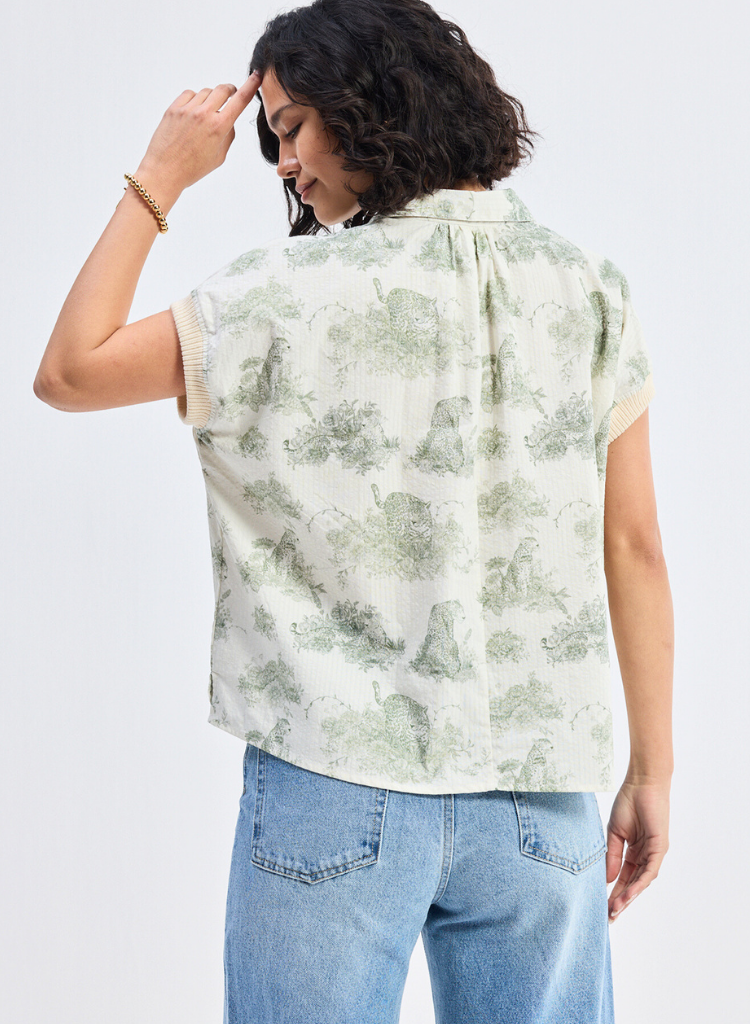 Animal Print Button Down Shirt