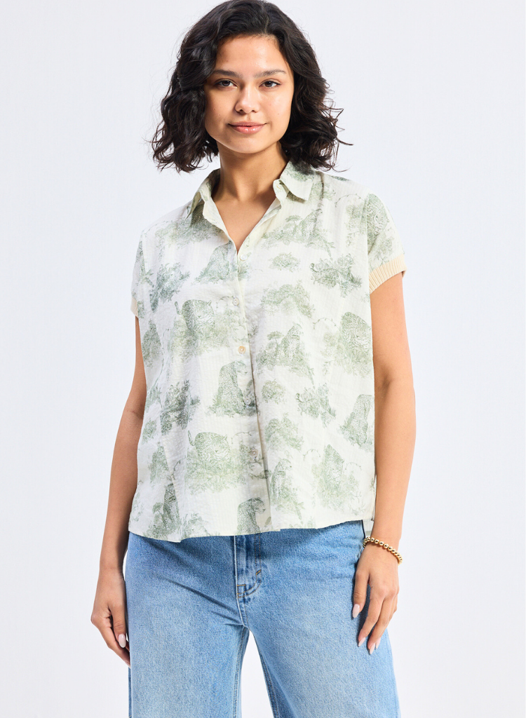 Animal Print Button Down Shirt