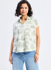 Animal Print Button Down Shirt