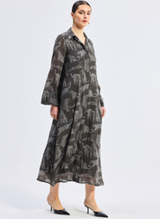 Animal Print Shirt Dress