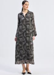 Animal Print Shirt Dress
