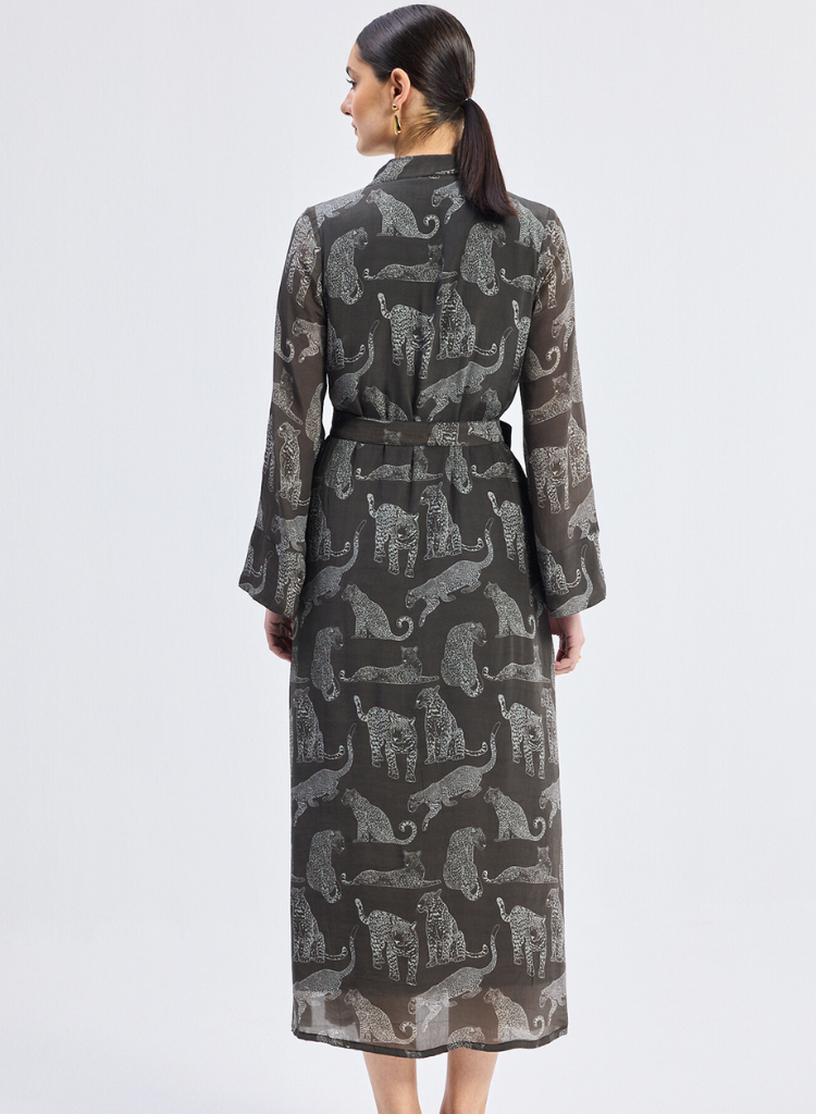 Animal Print Shirt Dress