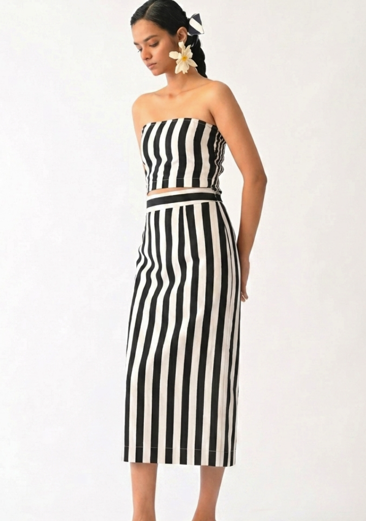 Revolt B&W Midi Skirt