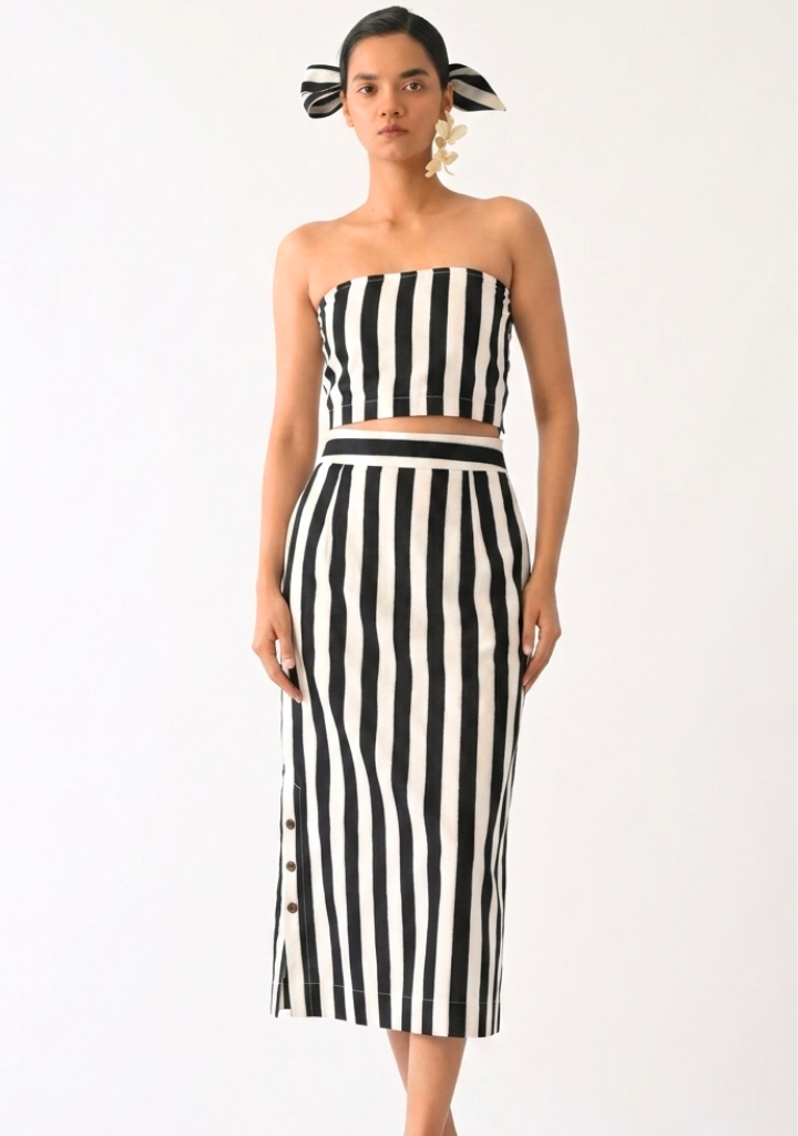 Revolt B&W Midi Skirt