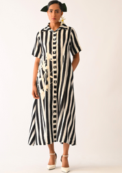 Revolt B&W Placket Dress
