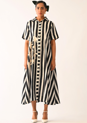 Revolt B&W Placket Dress