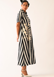 Revolt B&W Placket Dress