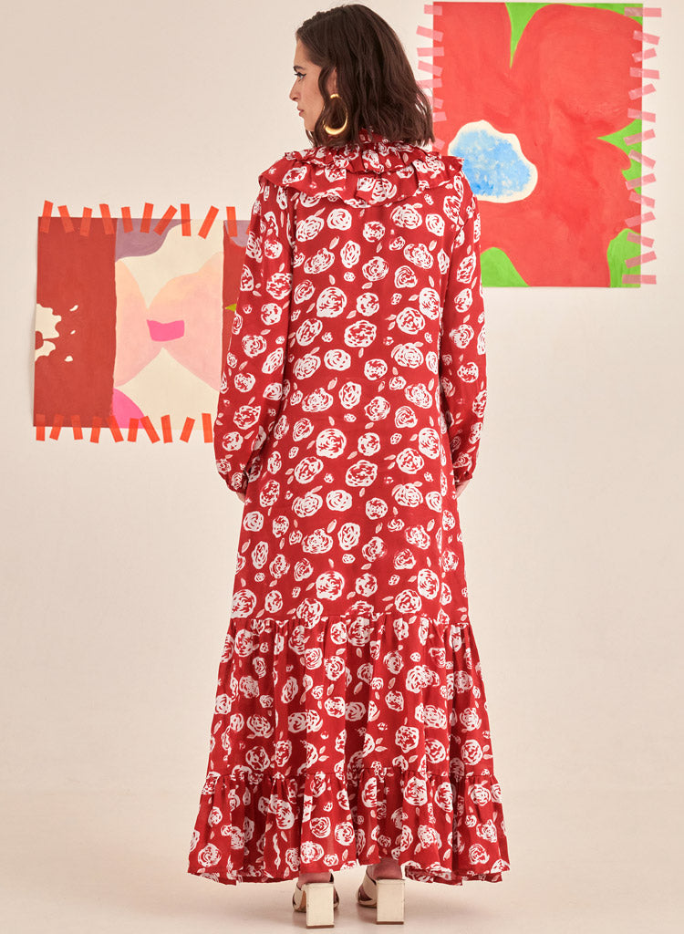 Rose Scarlet Ruffle Dress