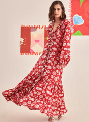 Rose Scarlet Ruffle Dress