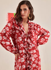 Rose Scarlet Ruffle Dress