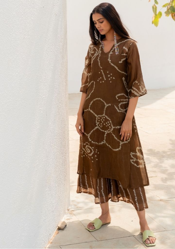 Rosewood Bandhani Kurta