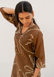 Rosewood Bandhani Kurta