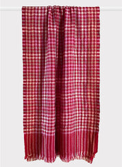 Rouge Houndstooth Weave Stole