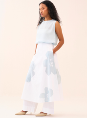 Floral Appliqué Skirt Set