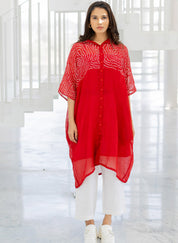 Ruby Swirl Bandhani Tunic