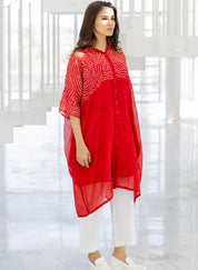 Ruby Swirl Bandhani Tunic