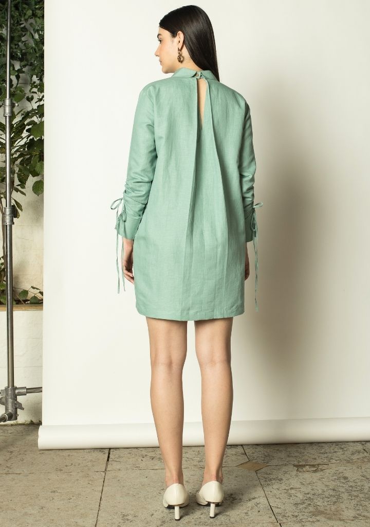 Ruched Shirt Dress