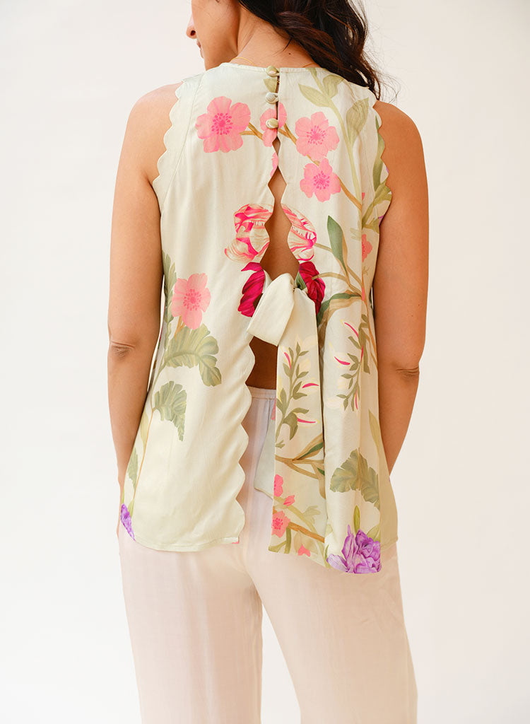 Sage Back Knot Top