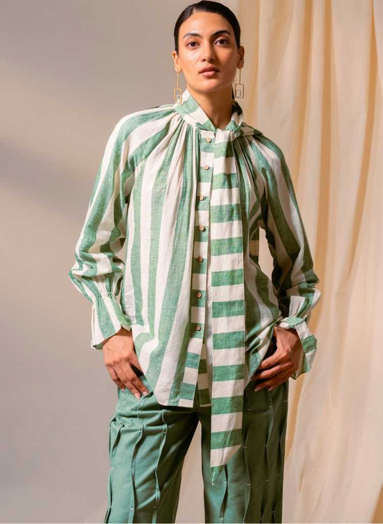 Sage Green Scarf Top