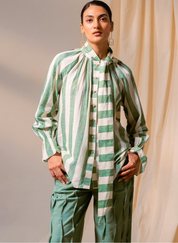 Sage Green Scarf Top