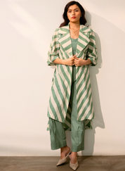 Sage Green Stripes Overlay Set