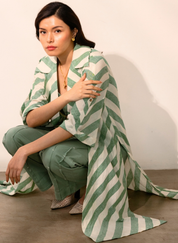 Sage Green Stripes Overlay Set