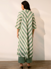 Sage Green Stripes Overlay Set