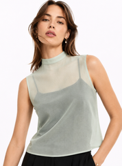 Sage Sheer Top