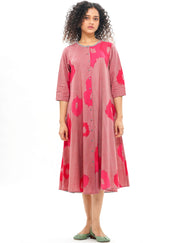 Sakura Bias Button Dress