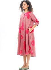 Sakura Bias Button Dress