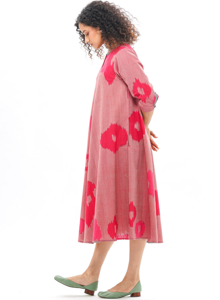 Sakura Bias Button Dress