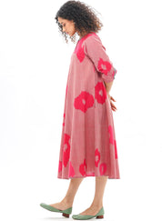 Sakura Bias Button Dress