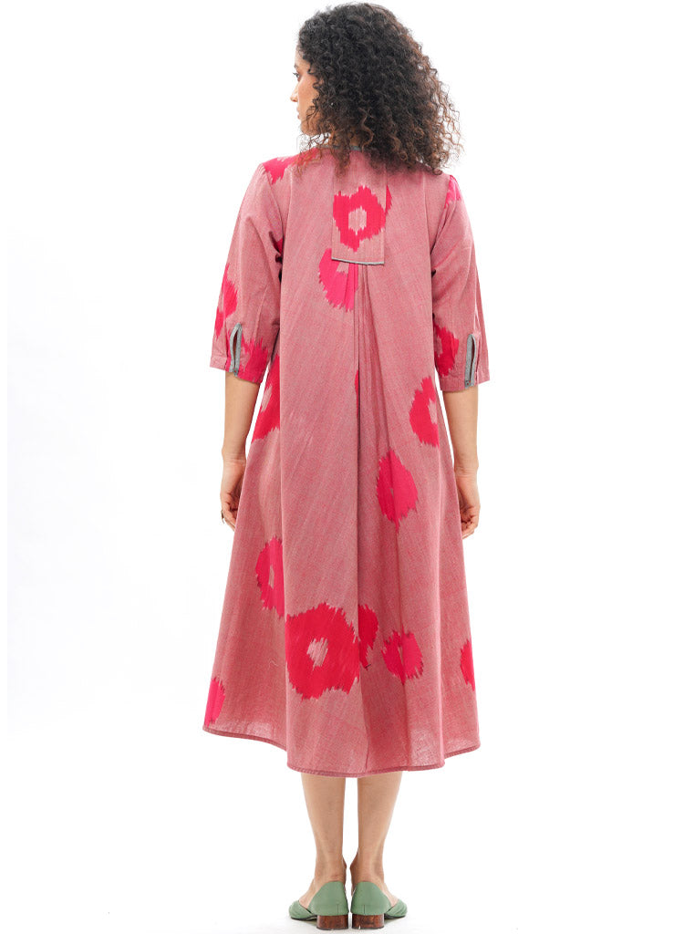 Sakura Bias Button Dress