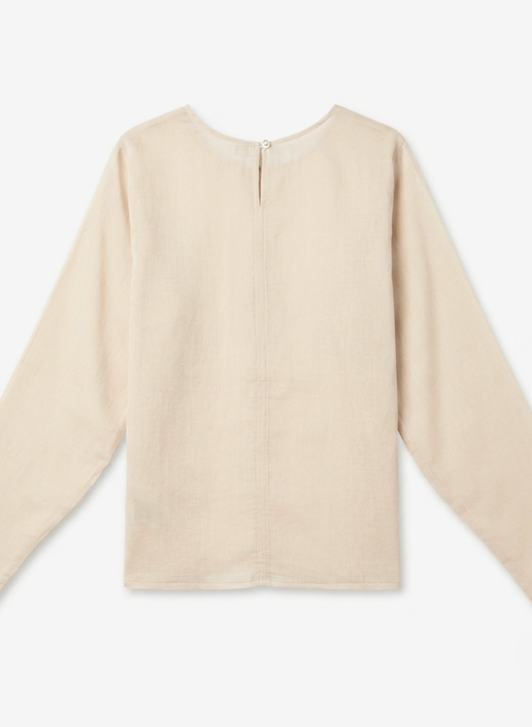 Sand Beige Sheer Top