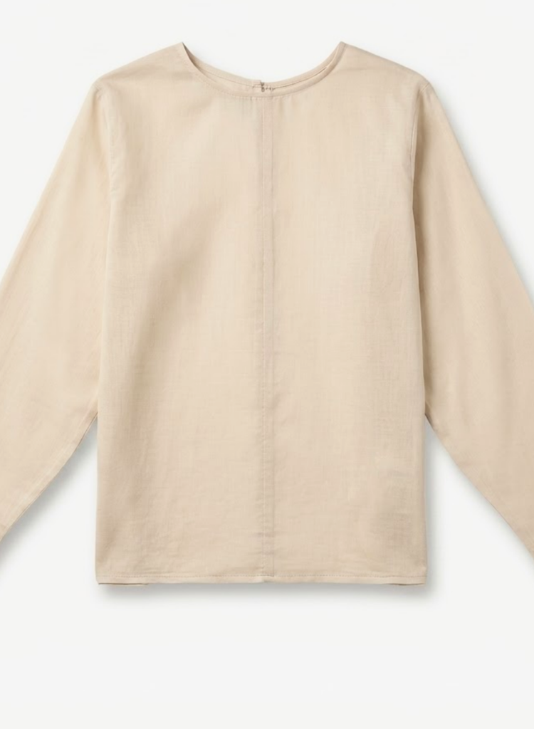 Sand Beige Sheer Top