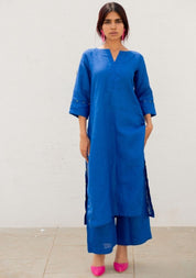 Sapphire Linen Kurta