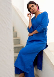Sapphire Linen Kurta Set