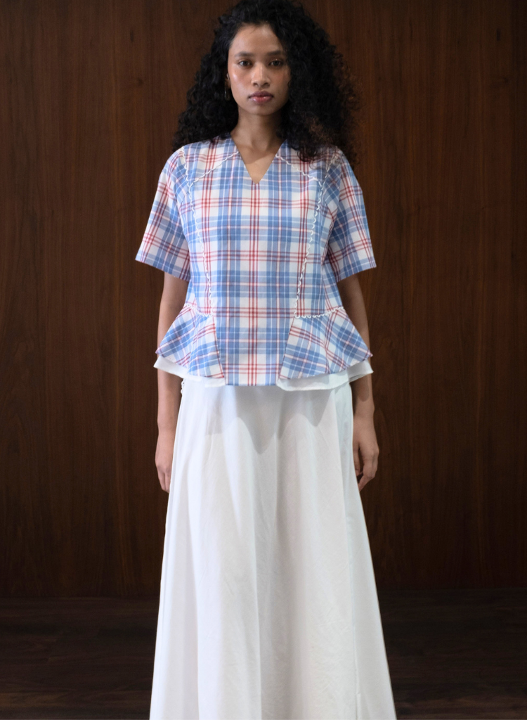 Scallop Peplum Blouse